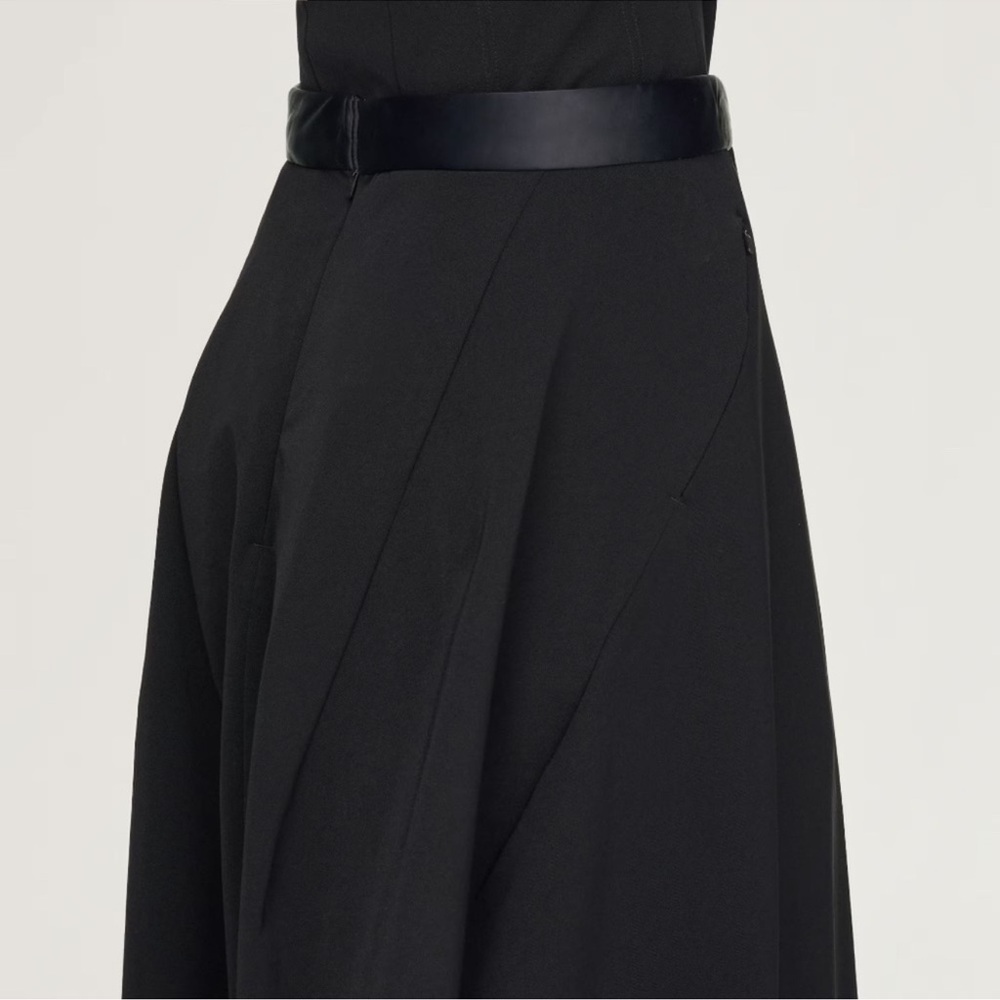 ADIDAS Y3 YOHJI YAMAMOTO Black Tie Waist Maxi Skirt NWOT M - Picture 3 of 12
